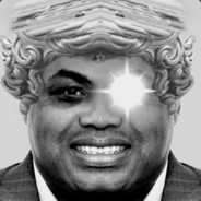 Moder, a smiling grayscale statue of Charles Barkley